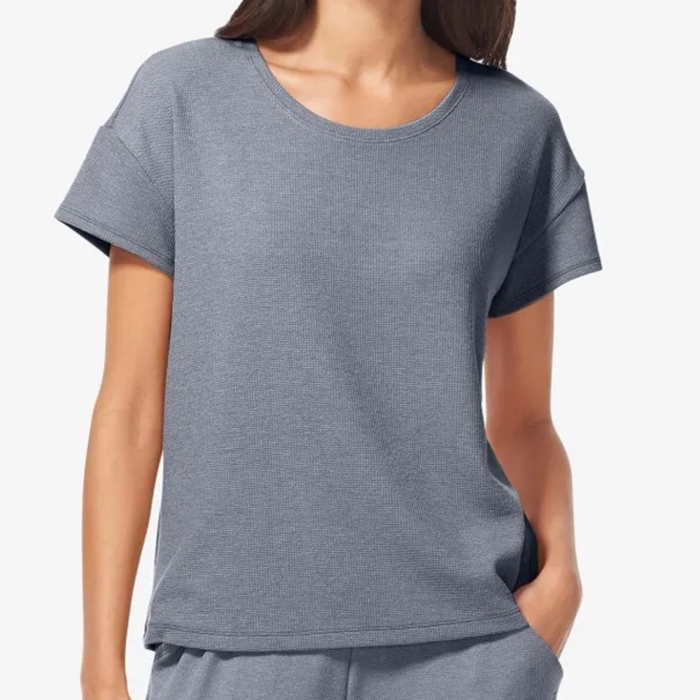 Tommy John Medium Tee Zen Waffle Lounge Tee in Quiet Shade NWT